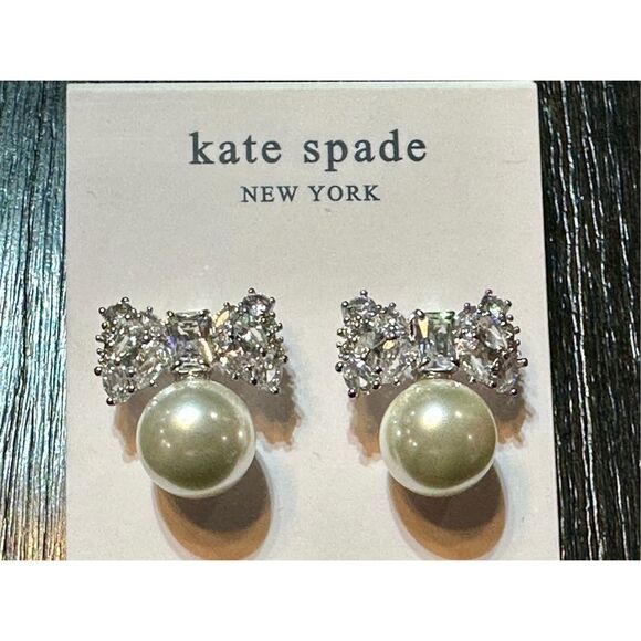Kate Spade NEW earrings - Happily Ever After statement earrings pearl sparkle - Picture 8 of 13